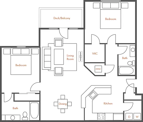 Floor plan 2 Bed 2 Bath