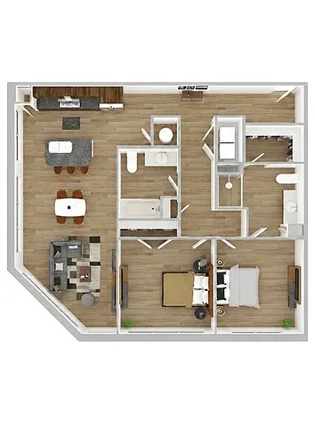 Floor plan 2X2 (B-2; Type B)