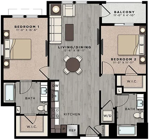 Floor plan CA124-B1-1115