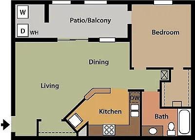 Floor plan Remodeled 1/1 Apt
