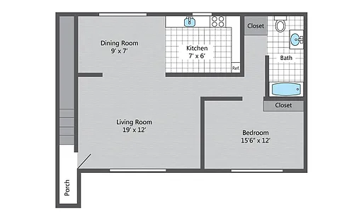 Floor plan 1 BR/ 1BA