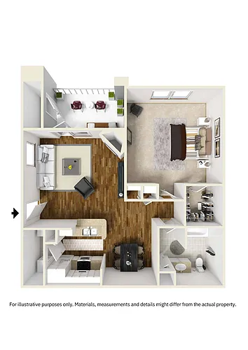 Floor plan One Bed One Bath