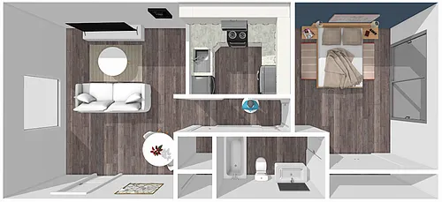 Floor plan 1 Bedroom, 1 Bathroom