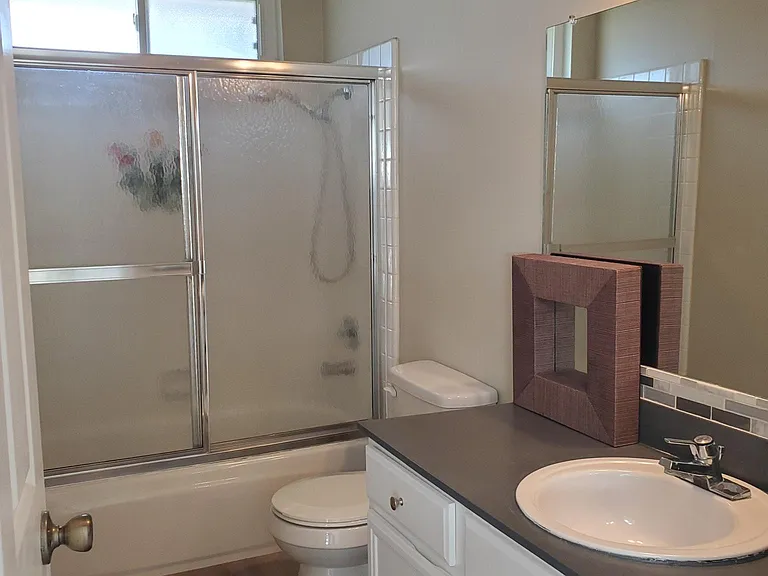 Shared full size bathroom. Very clean with new floor.