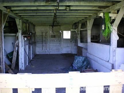 inside front center of barn