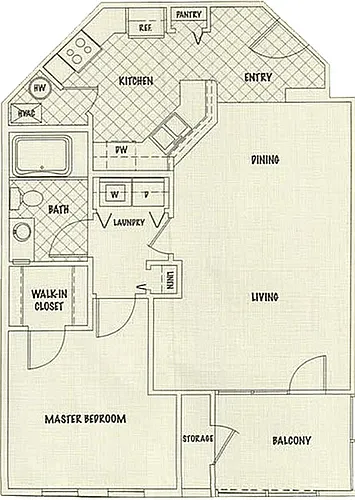 Floor plan 1 Bed 1 Bath
