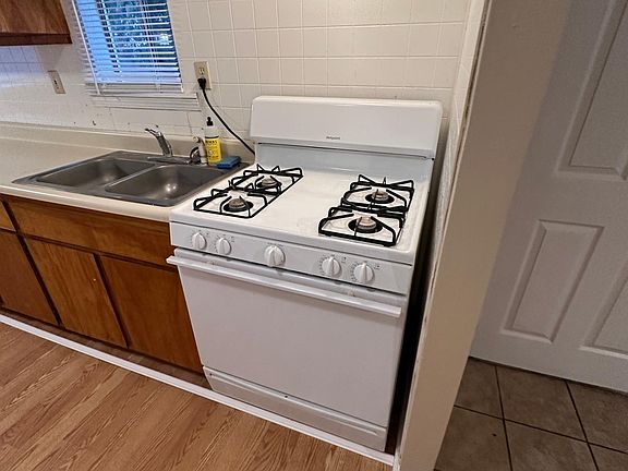 Kitchen with gas stove