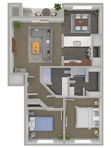 Floor plan 2 Bed 2 Bath
