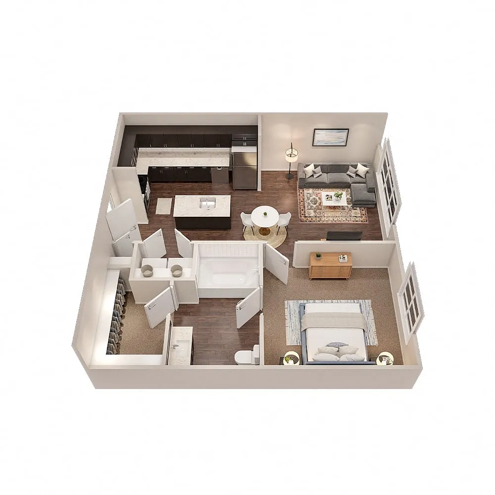 Floor plan 1x1 - Fjord A3P PH1