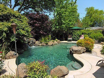 Private solar heated pool