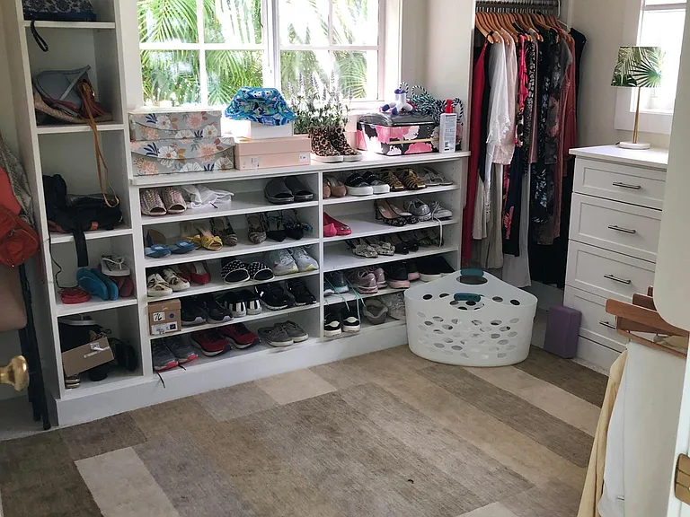 walk in closet. shoe storage