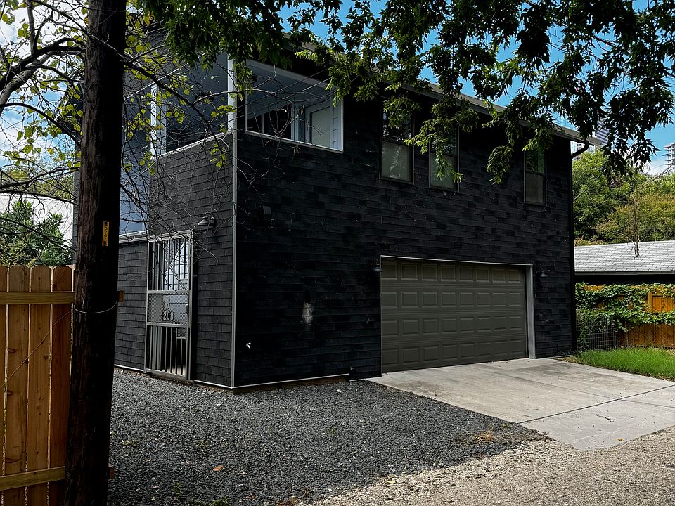 Studio above a garage, private entrance porch.
