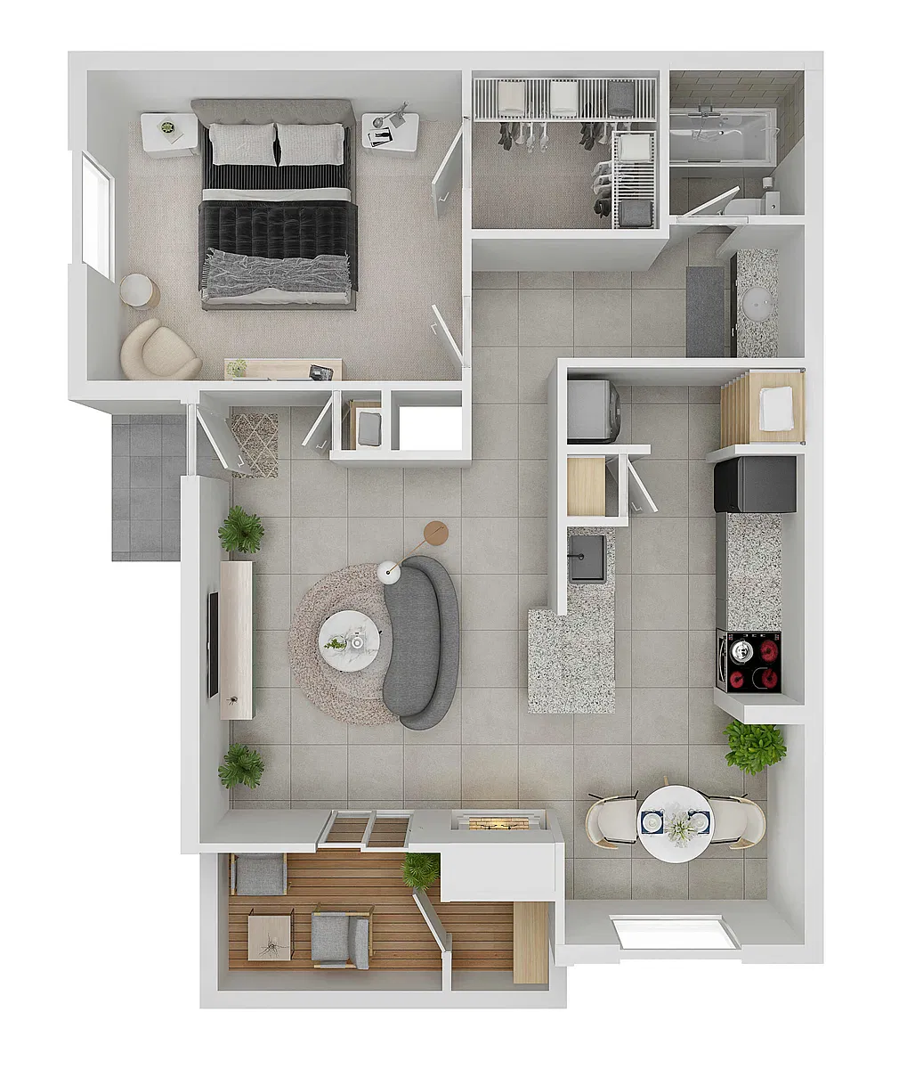 Floor plan 1X1-D