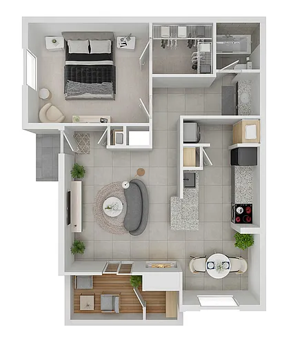 Floor plan 1X1-D