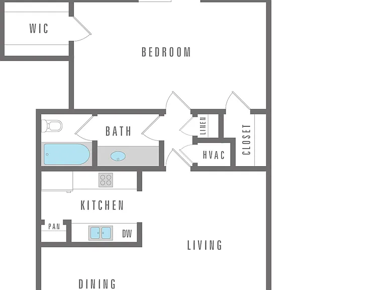 One bedroom, one bathroom One bedroom, one bathroom