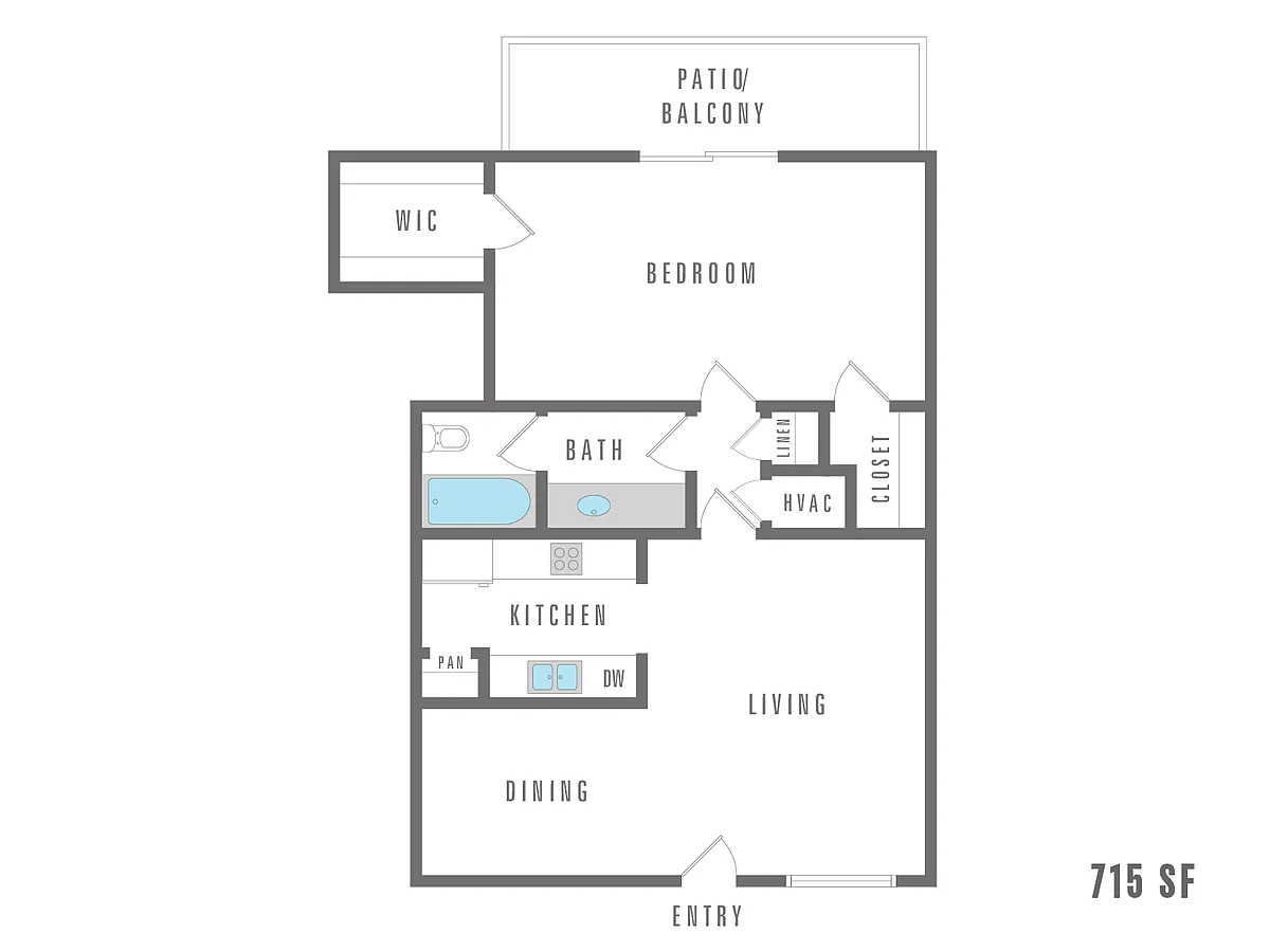 Floor plan 1 Bedroom 1 Bath