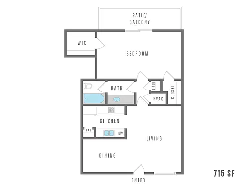 Floor plan 1 Bedroom 1 Bath
