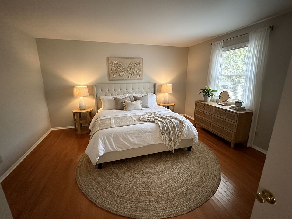 Digitally Staged Bedroom at Duke View Apartments.