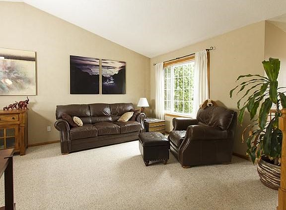 Inviting Living Room at the top of the stairs.