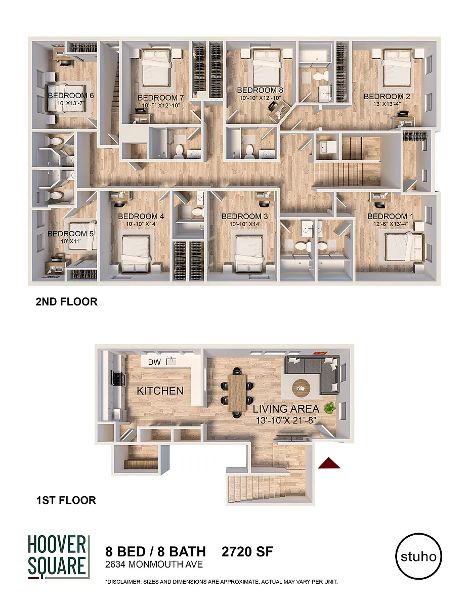 Floor plan 8 Bedroom - The Villas