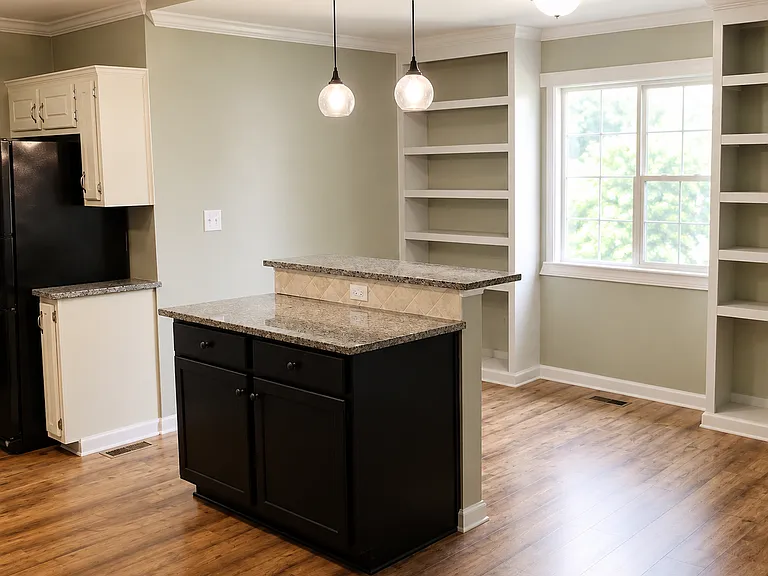 Kitchen Island and seating area.