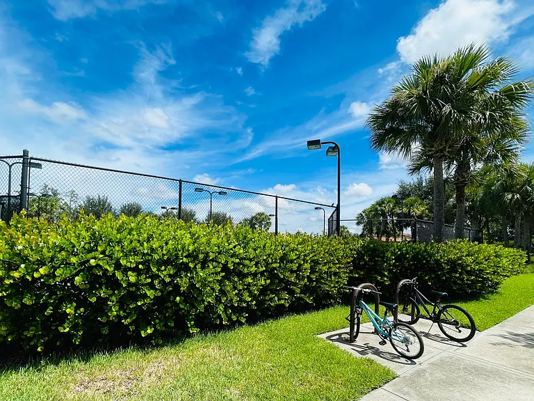 Bike parking outside tennis courts