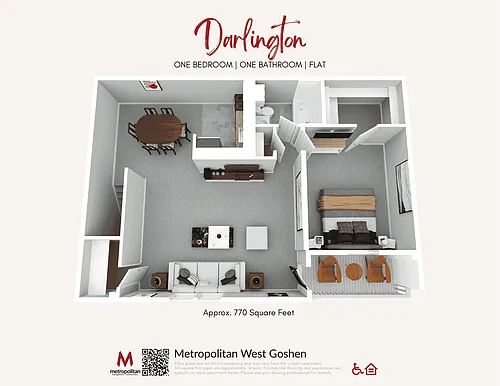 Floor plan One Bedroom Darlington