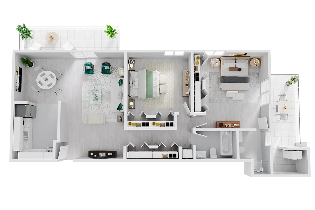Floor plan 2 Bed 2 Bath - Plaza