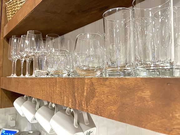 Glasses in the kitchen.