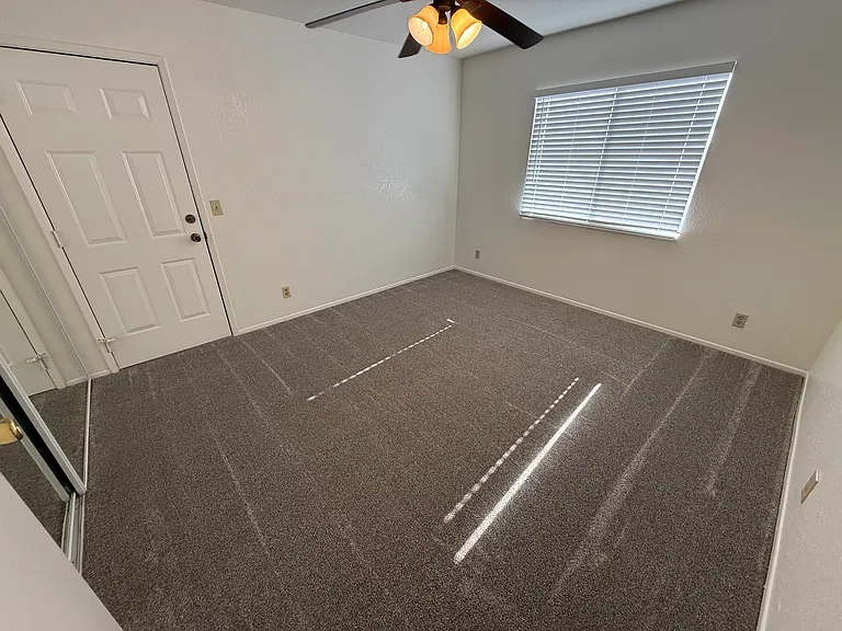 Primary bedroom, with brand new carpet