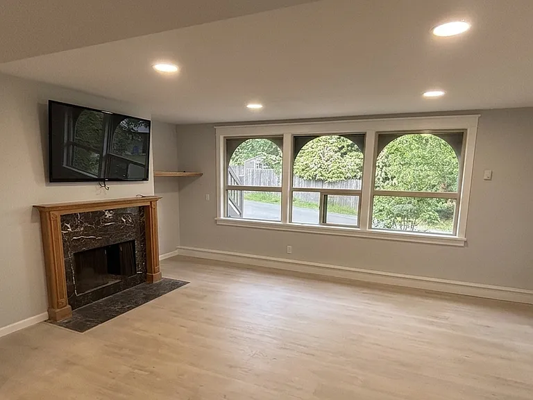 Bedroom / living space of the apartment. Can easily put up a divider to make it into a 1-bedroom or leave it as the open floor plan.