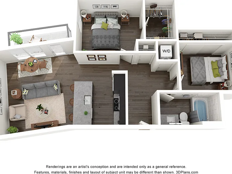 Urban 2 Bedrooms D floor plan Broadstone Strata