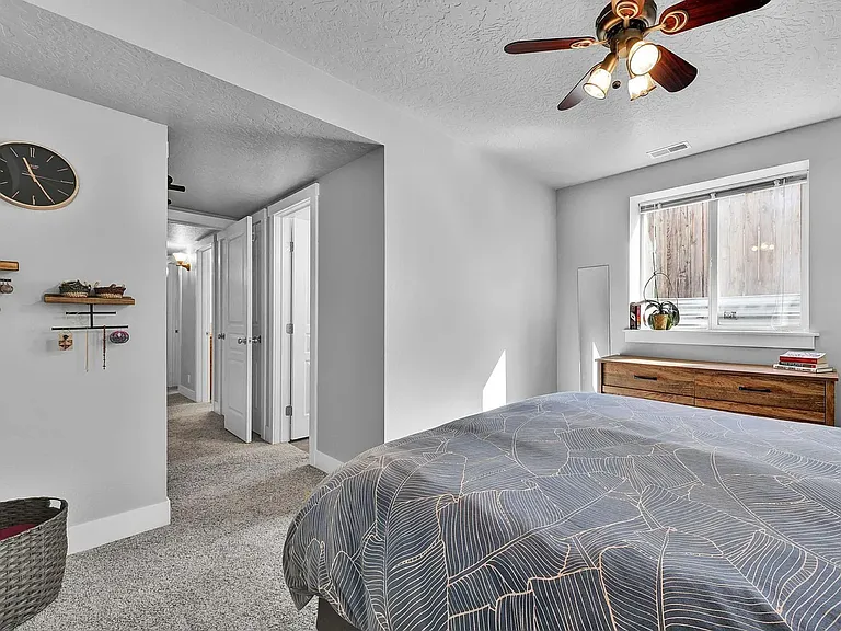 Master Suite, view looking towards the hallway. Bathroom is off to the right and closet off to the left.