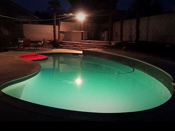 Pool @ night,red light cover