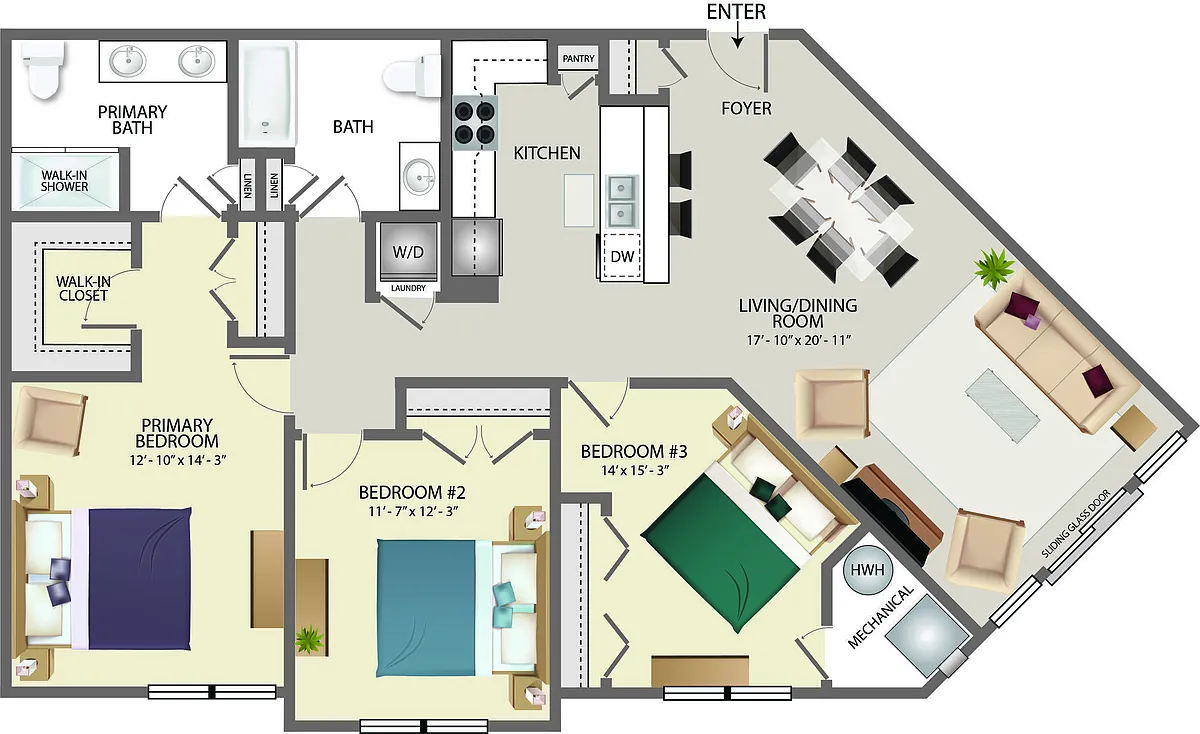 Floor plan 3B-Bay