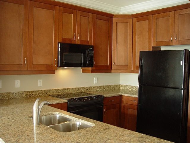 Granite, slate and fabulous cabinets in the kitchen