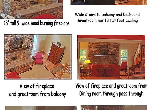 Great Rm,18 ft tall Fireplace,Balcony