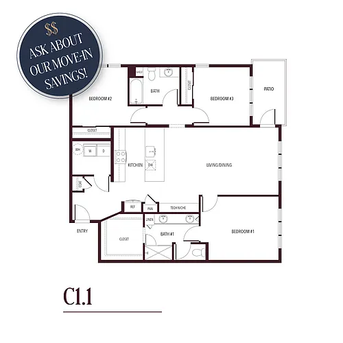 Floor plan C1.1 - ASK ABOUT OUR MOVE-IN SPECIALS!!