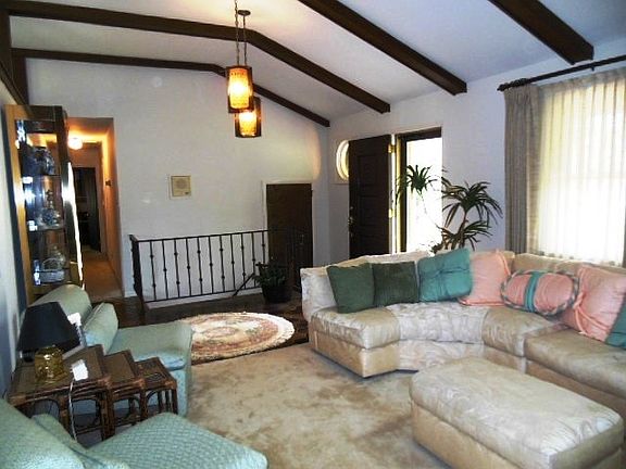 Living Room has vaulted ceiling and skylight