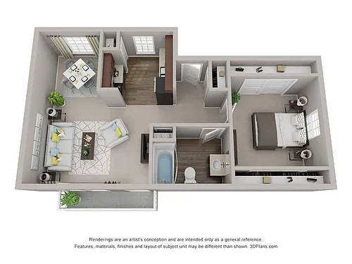 Floor plan One Bedrooms