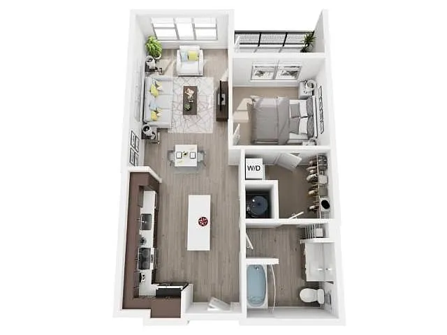 Floor plan One Bedroom One Bath A2