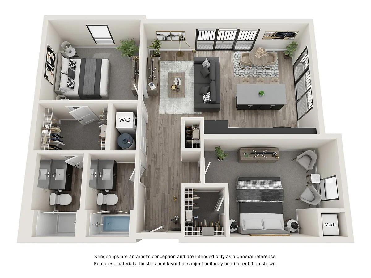 Floor plan 2bdx2ba