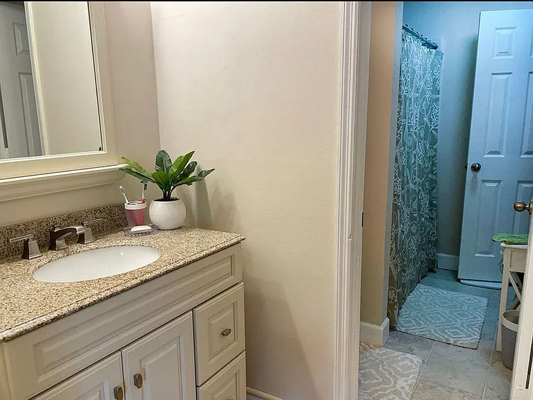 Sink and bath in master bedroom access