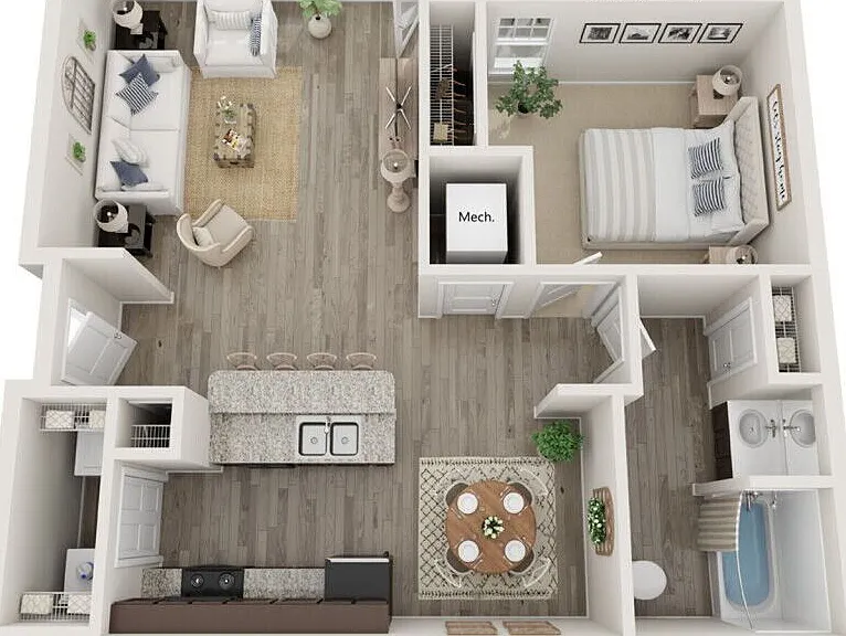 Noble - 1 Bed, 1 Bath - 762 sq. ft.