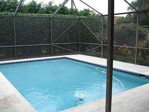 Perfect size pool for pool-volleyball! Screened in for easy maintenance.