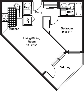 Floor plan 1 Bedroom