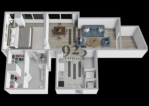 Floor plan 1 Bedroom 1 Bath