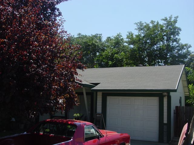 garage, to the right of front