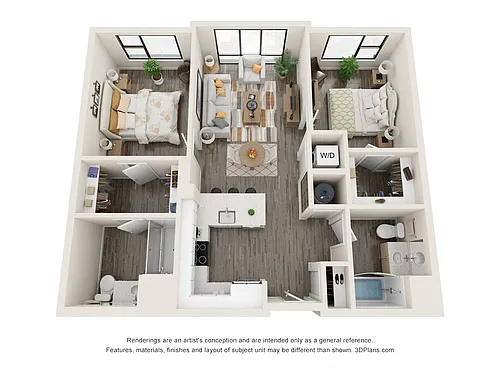 Floor plan Two Bedroom Type 2A Floorplan