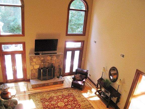 Stone fireplace